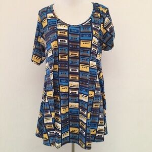 LulaRoe Blue Classic T Cassette Shirt size S
